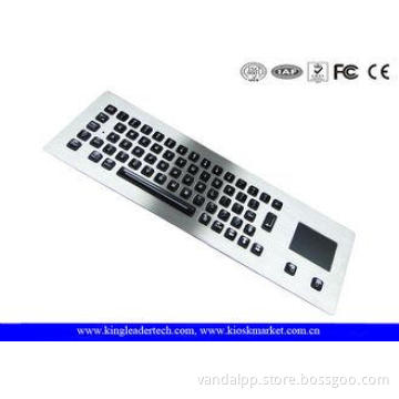 Illuminated Metal Keyboard With Optical Trackball With 65 B